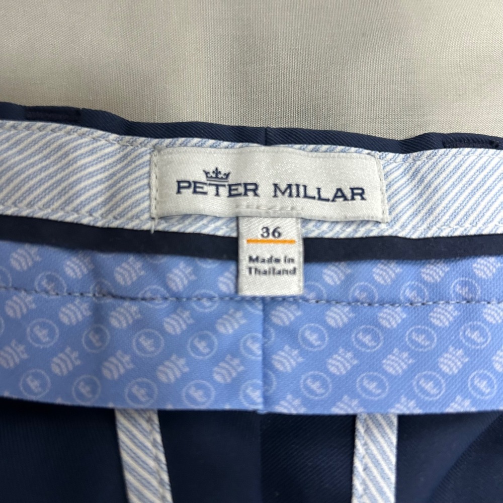 Peter Millar Shorts Golf Performance Mens 36 Navy Blue Preppy Classic - Picture 2 of 10